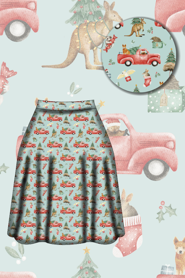 Iris Swing Skirt - Aussie Christmas - Preorder for dispatch 28th of October