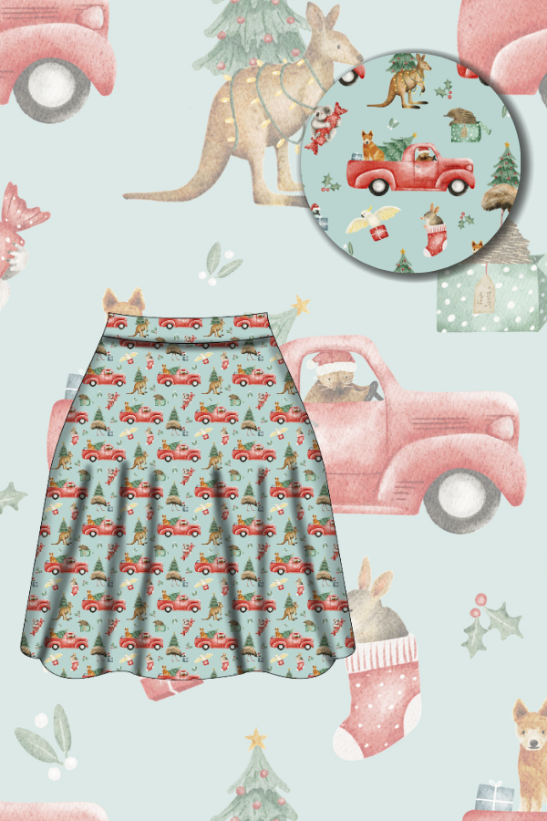 Nellie Skater Skirt - Aussie Christmas - Preorder for dispatch 28th of October