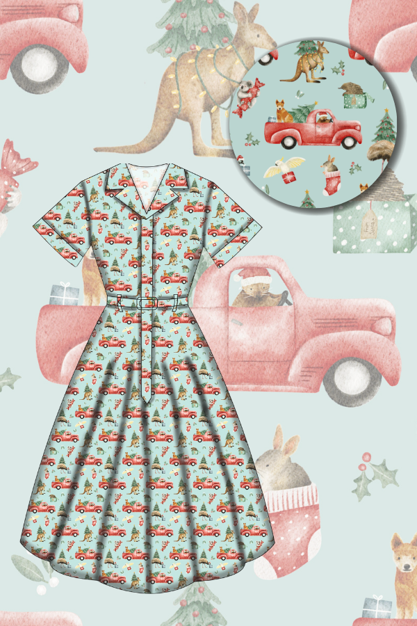 Peggy Swing Dress - Aussie Christmas - Preorder for dispatch 28th of October