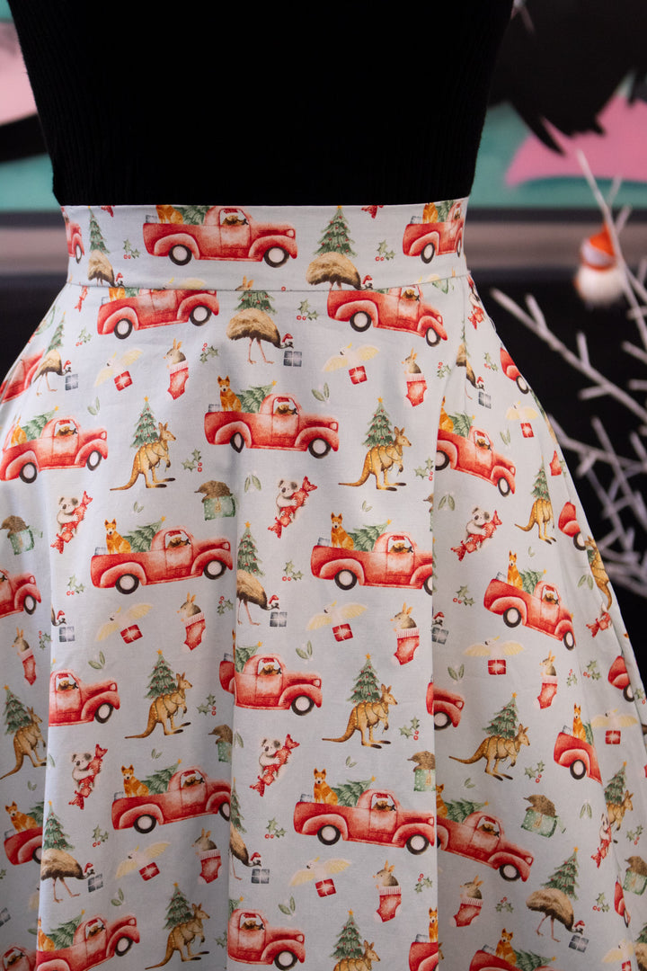 INSTOCK - Nellie Skater Skirt - Aussie Christmas