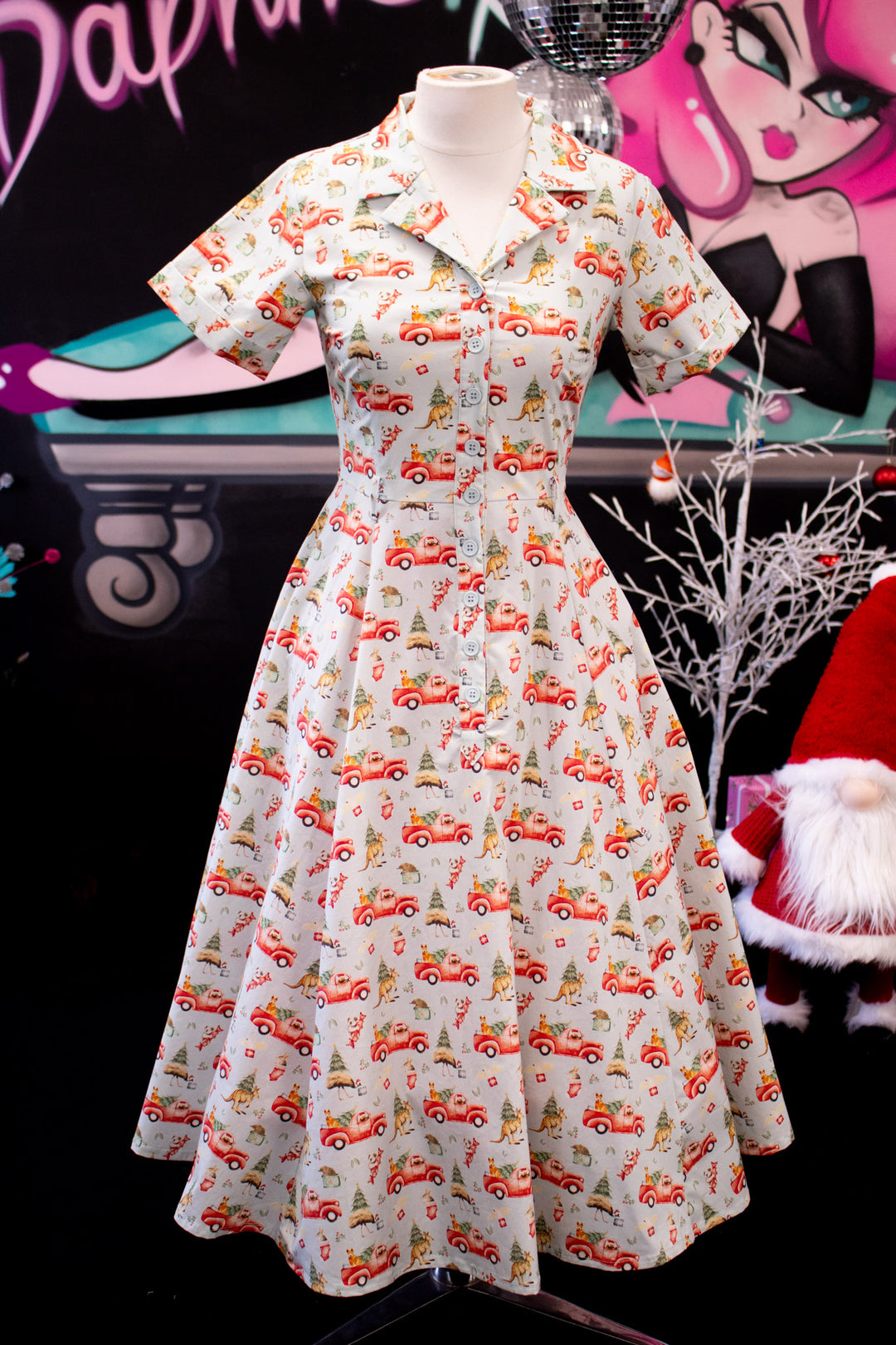 INSTOCK - Peggy Swing Dress - Aussie Christmas