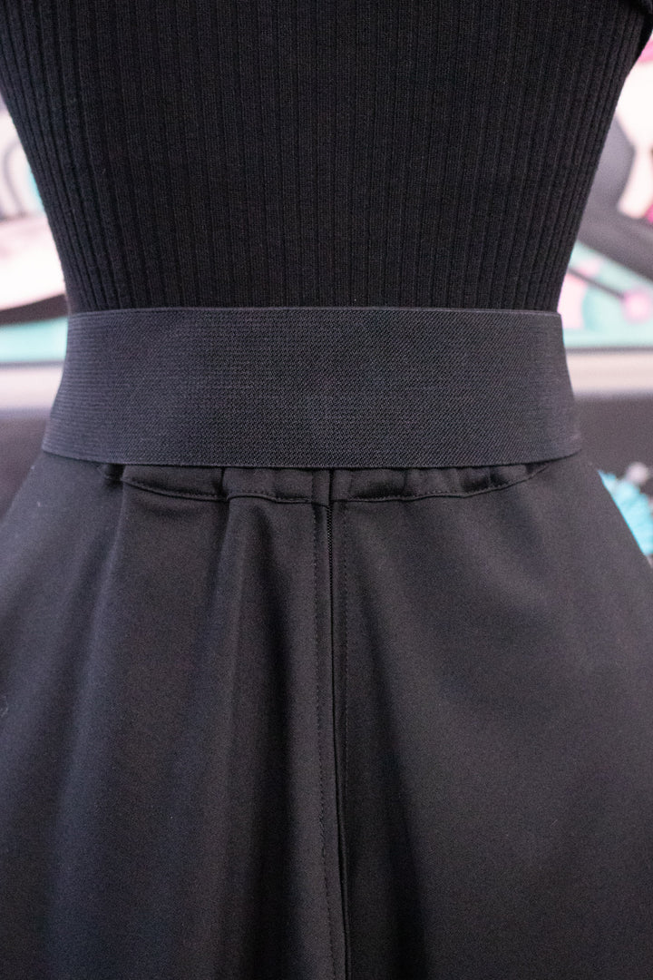 Faux Leather Elastic Belt - Black