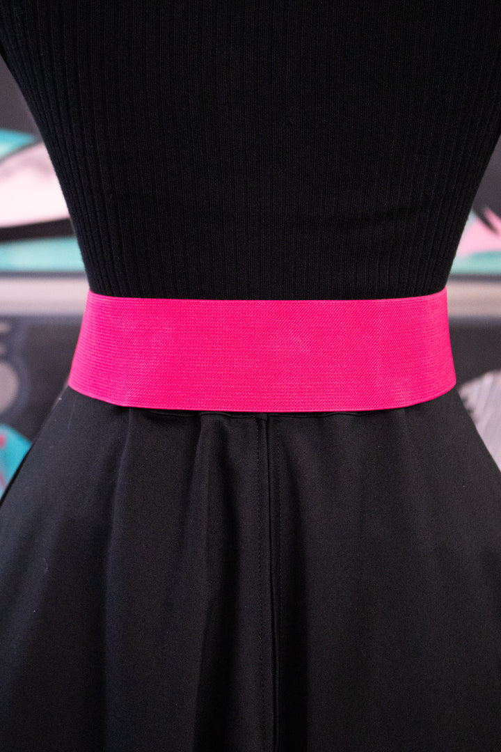 Rhinestone Bow Belt - Fuschia