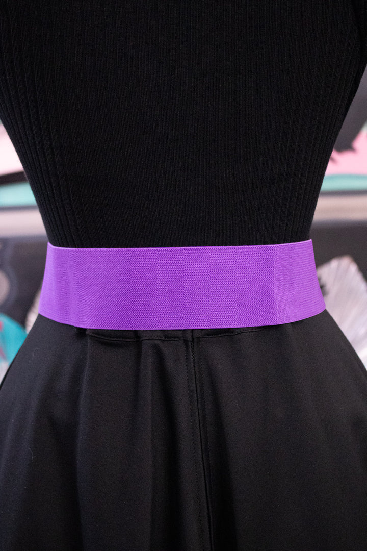 Rhinestone Bow Belt - Purple