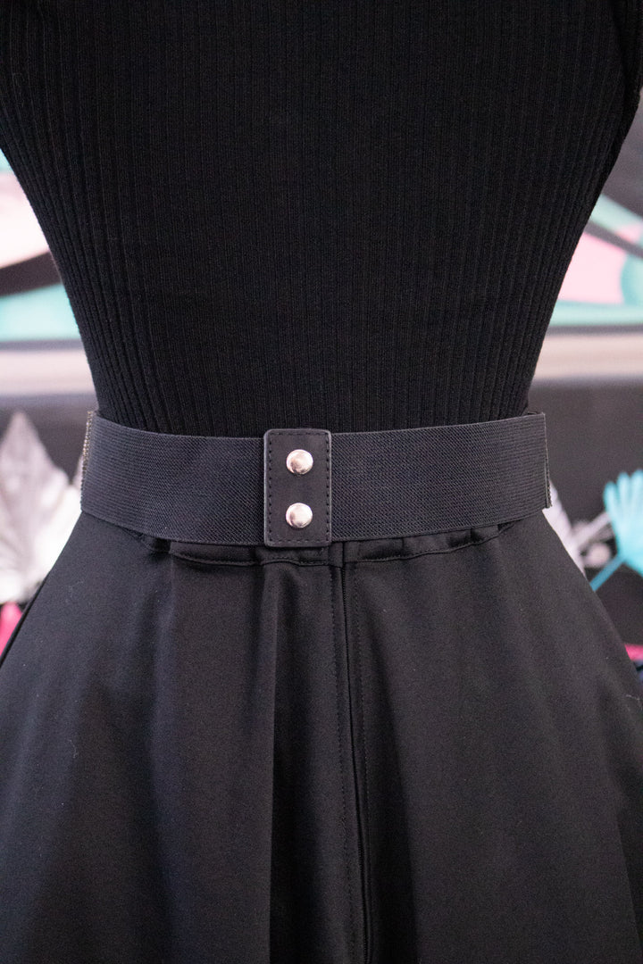 Rhinestone Ribbon Belt - Black