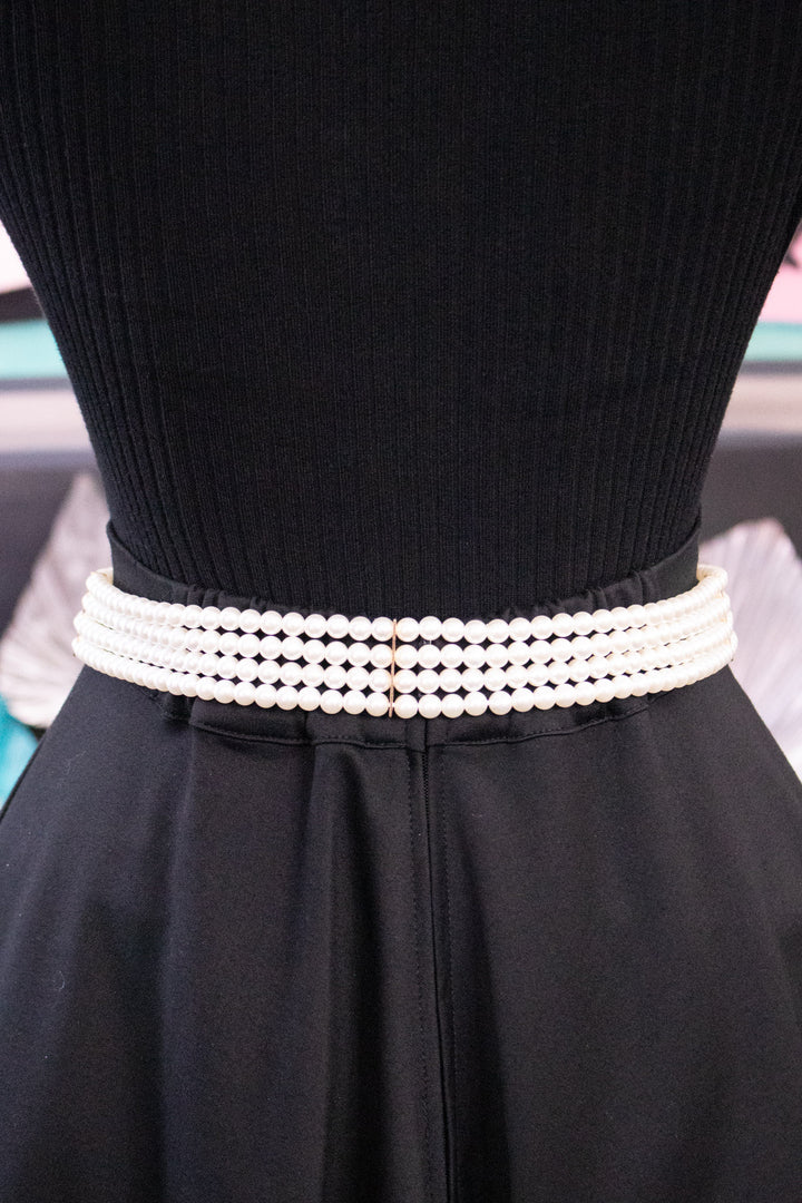 Faux Pearl Elastic Belt