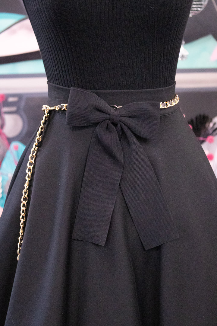 Ribbon Chain Belt - Black