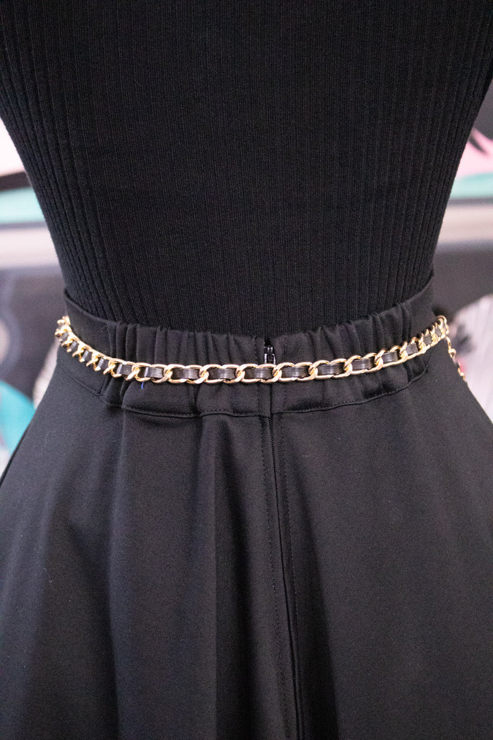 Ribbon Chain Belt - Black