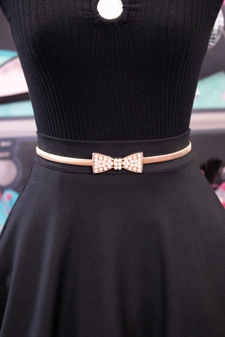 Gold Bow Stretch Belt