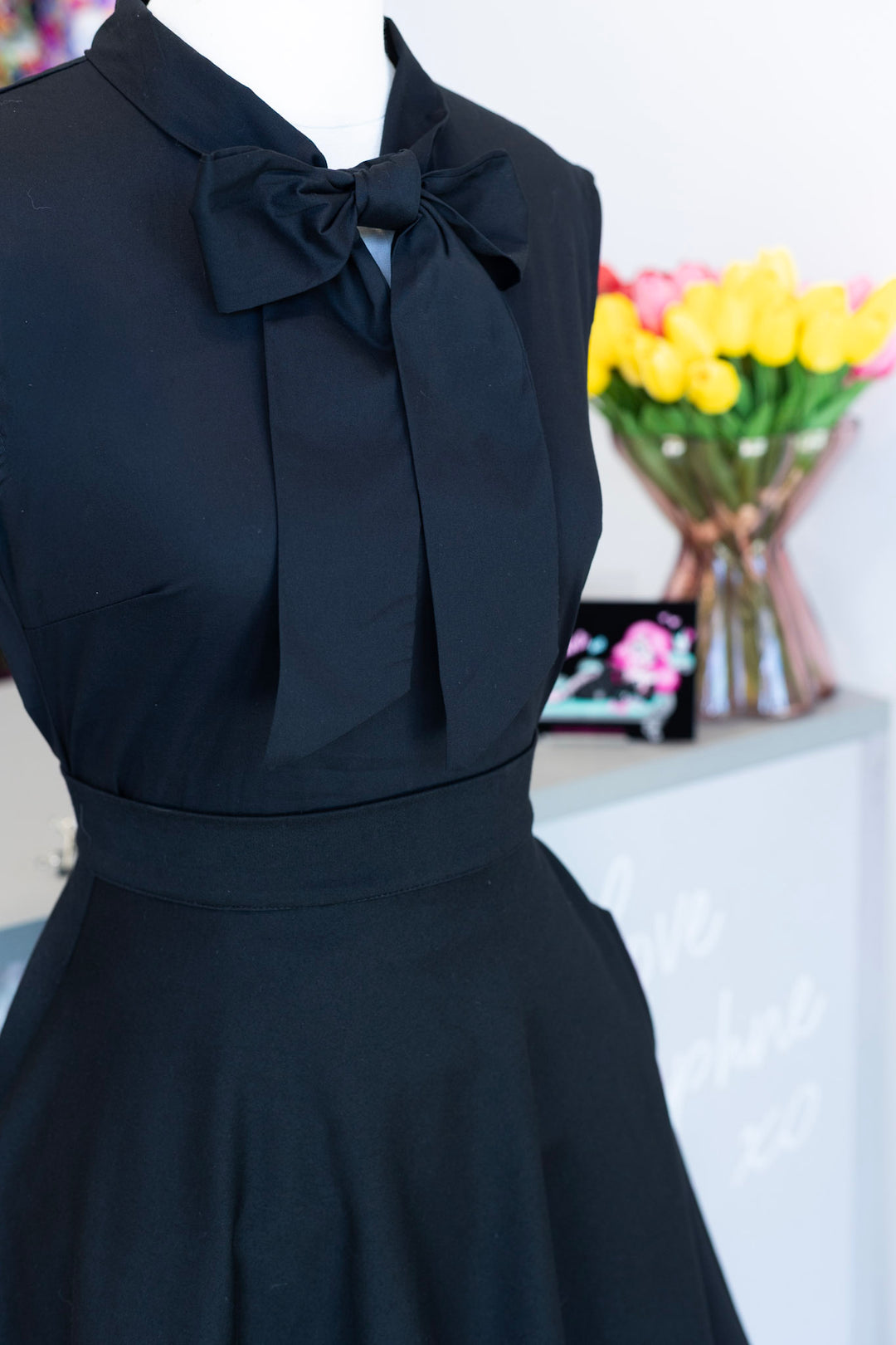 PREORDER - Black Bow Top - Expected dispatch date 29th of September