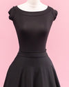 Retro Boat Neck Top in Black