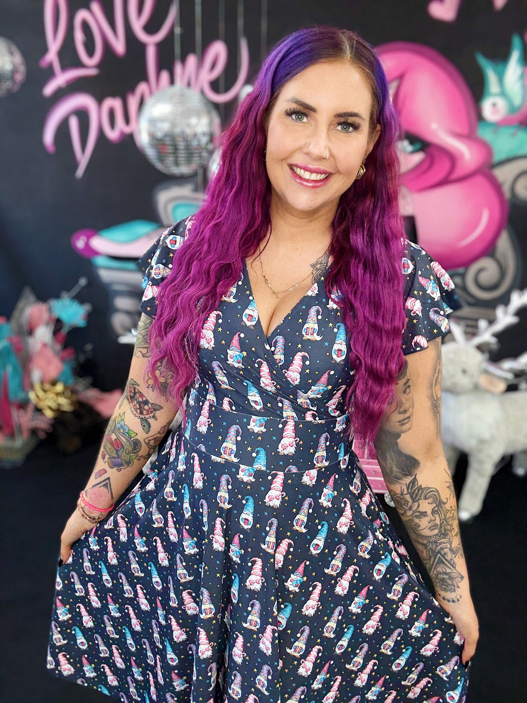 INSTOCK - Mimi Swing Dress - Christmas Gnomes