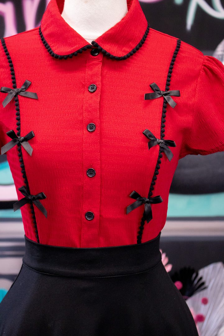 PREORDER - Casey Blouse in Red - Expected dispatch date 7th of May