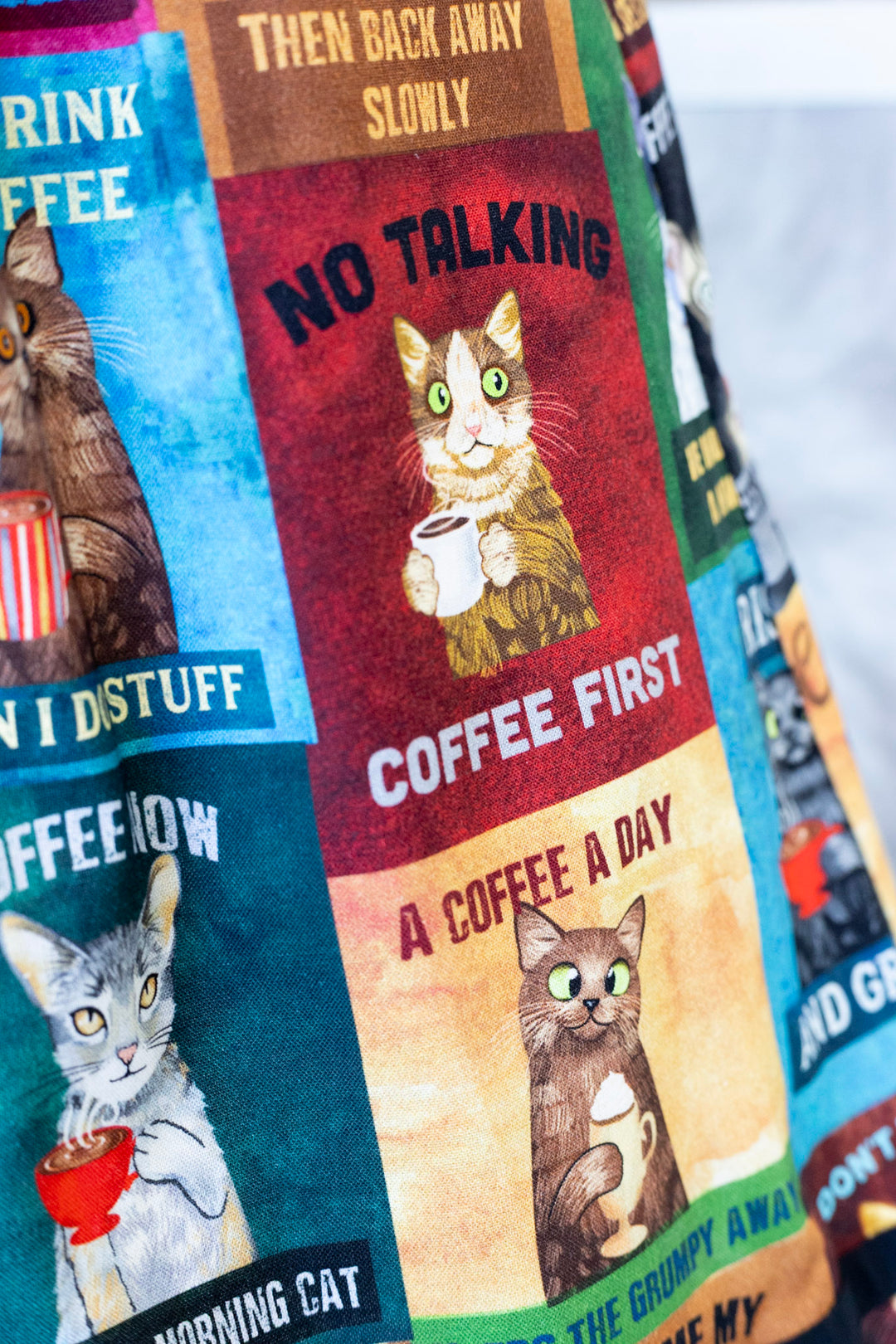Cats & Coffee Collared Dress