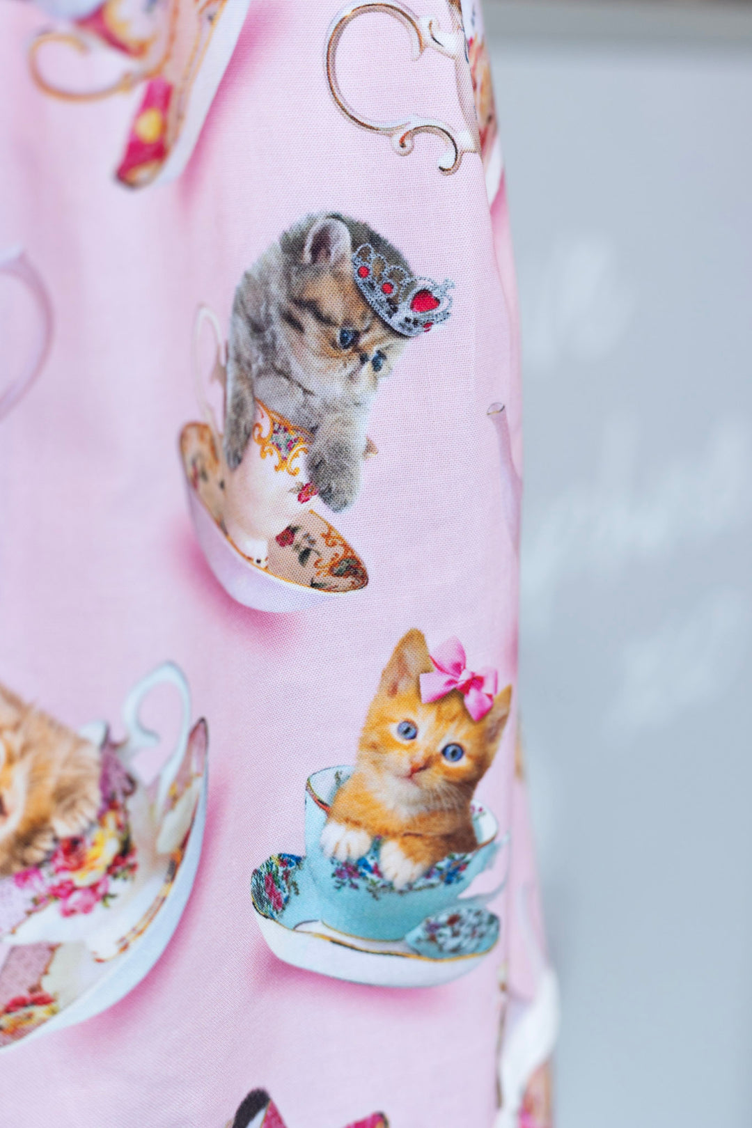 Cats & Teacups Collared Dress