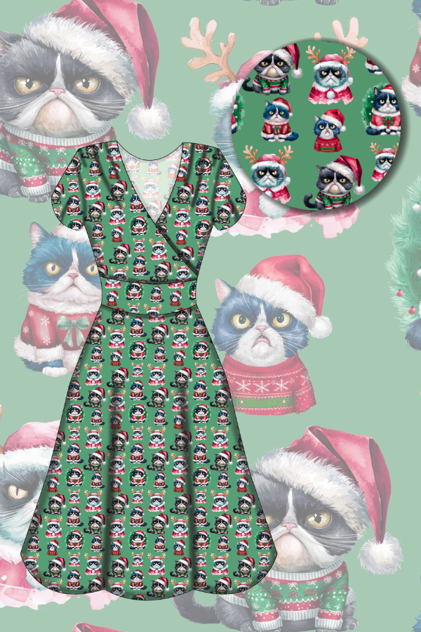 Mimi Swing Dress - Grumpy Cats Christmas - Preorder for dispatch 28th of October