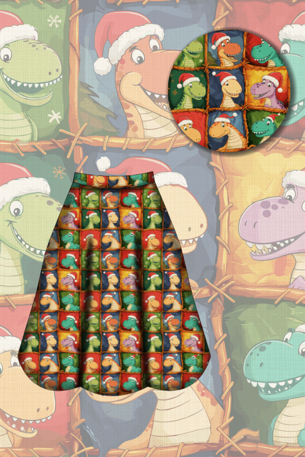 Eden Skirt - Dino's First Christmas - Preorder for dispatch 28th of October