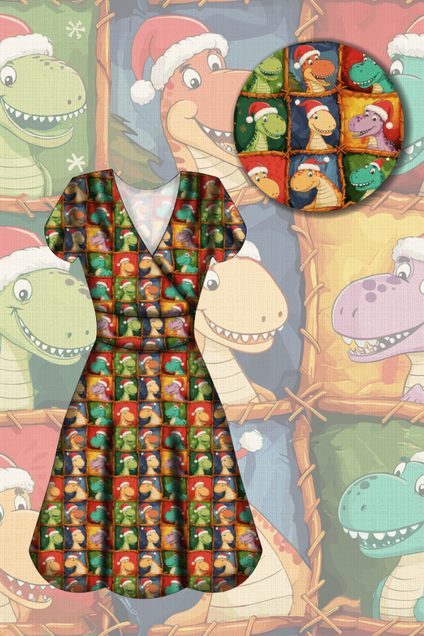 Maeve Swing Dress - Dino's First Christmas- Preorder for dispatch 28th of October