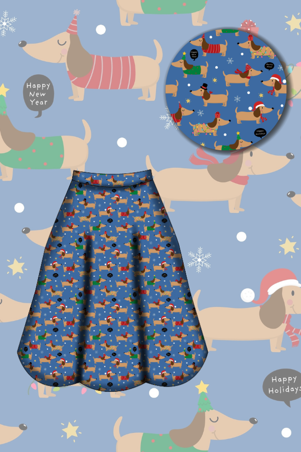 Eden Skirt - Long Dog's Christmas - Preorder for dispatch 28th of October