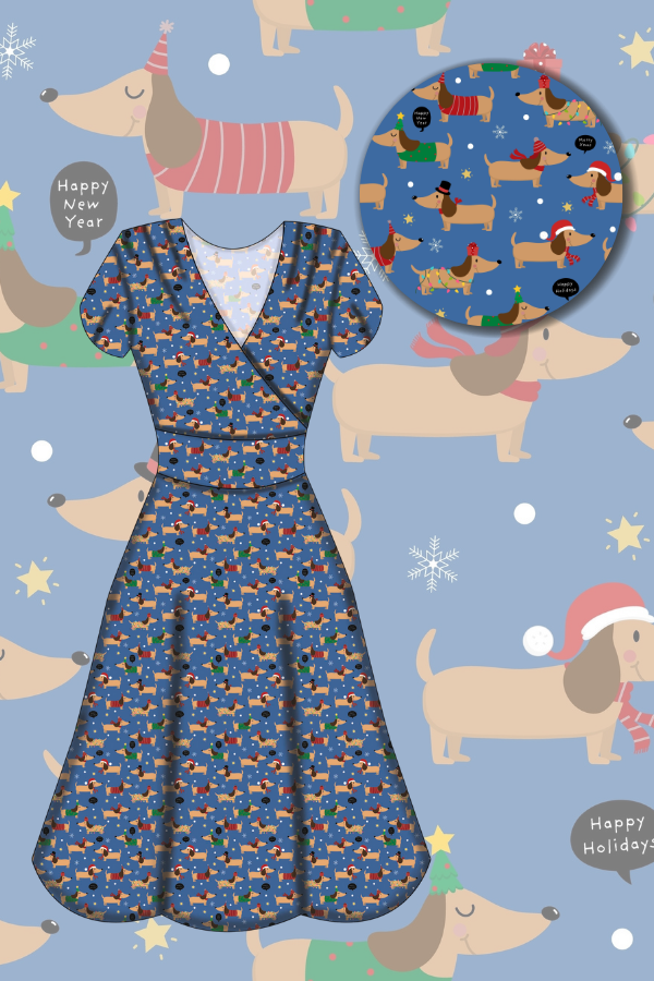 Mimi Swing Dress - Long Dog's Christmas - Preorder for dispatch 28th of October