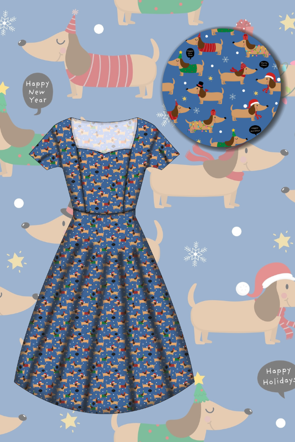 Pixie Sweetheart Dress - Long Dog's Christmas - Preorder for dispatch 28th of October