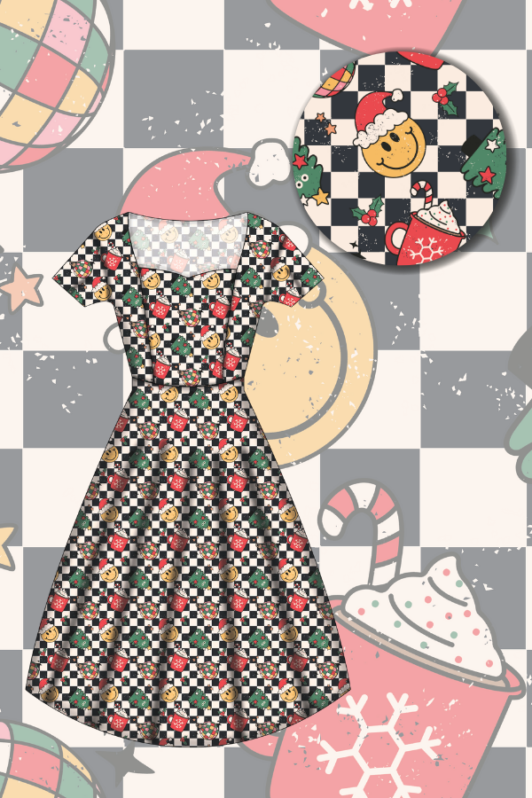 Pixie Sweetheart Dress - Retro Christmas - Preorder for dispatch 28th of October