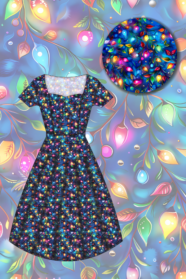 Pixie Sweetheart Dress - Christmas Lights - Preorder for dispatch 28th of October