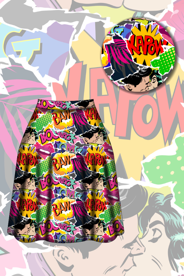 Iris Swing Skirt - Comic - Preorder for dispatch 27th September