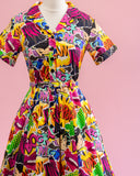 Peggy Swing Dress in Comic Print - Preorder for dispatch 3rd April