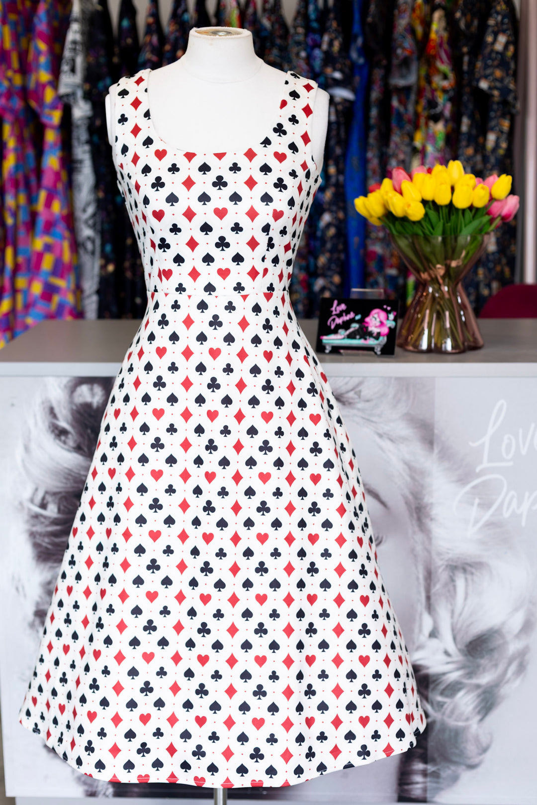 PREORDER - Cordelia Playing Card Aline Dress - Expected dispatch 28th of October