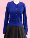 Cuddles Cable Knit Cardigan - Navy