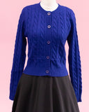 Cuddles Cable Knit Cardigan - Navy