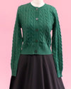Cuddles Cable Knit Cardigan - Green