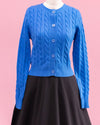 Cuddles Cable Knit Cardigan - Blue