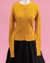 Cuddles Cable Knit Cardigan - Mustard