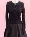 Cuddles Cable Knit Cardigan - Black