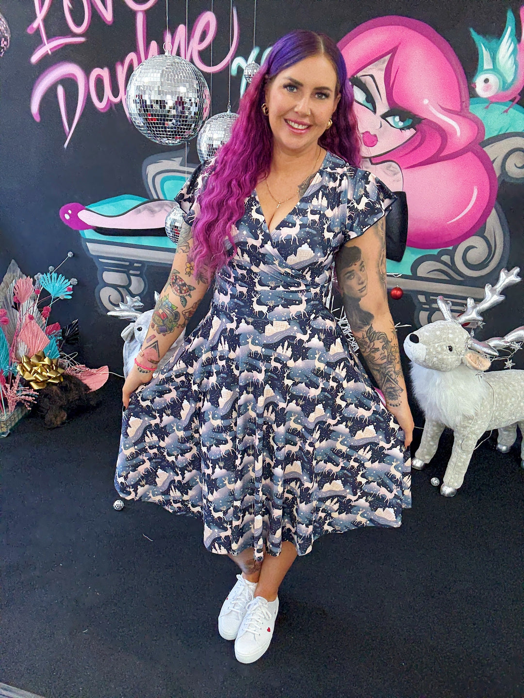 PREORDER - Mimi Swing Dress - Christmas Reindeer - Estimate dispatch 10th of December