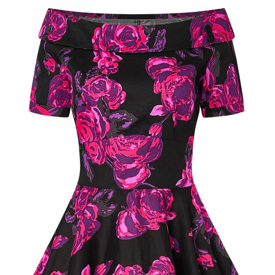 PREORDER - Darlene Black and Pink Rose - Estimated dispatch 30th of October