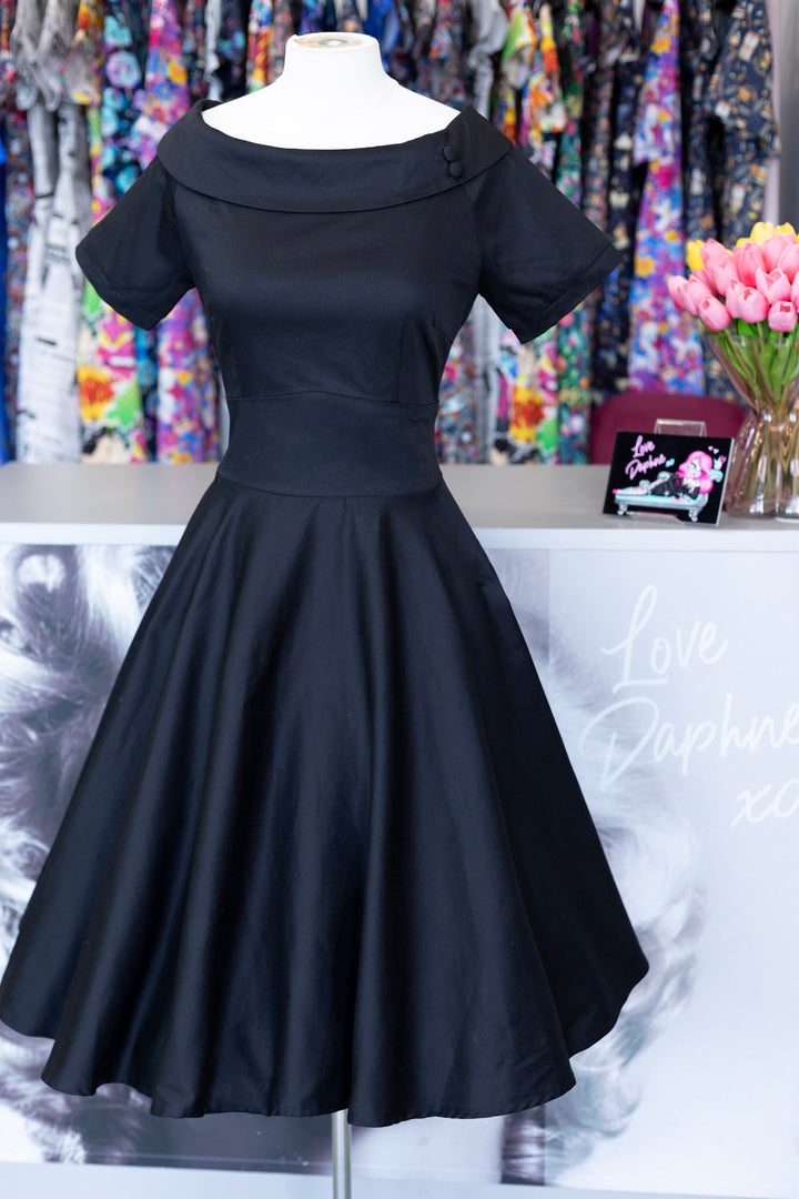 Darlene Plain Black Swing Dress