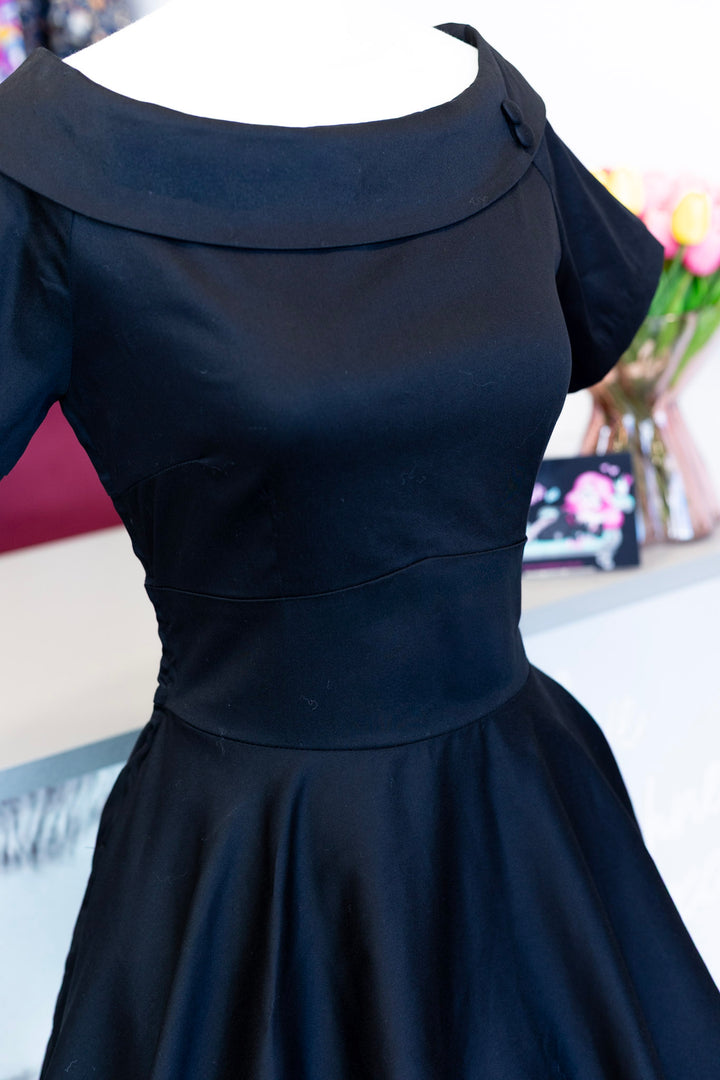 Darlene Plain Black Swing Dress