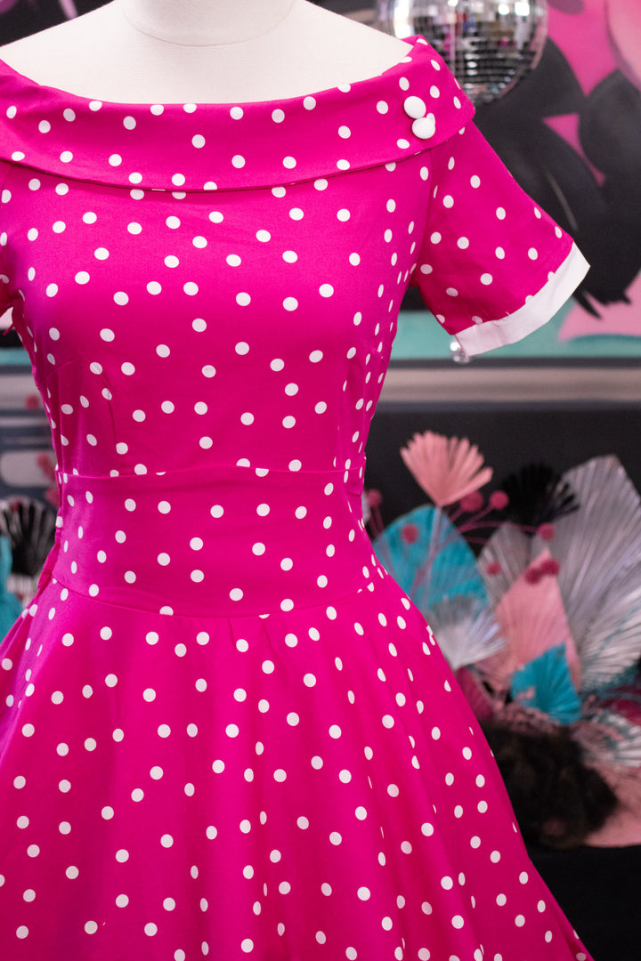 Darlene Pink Polka Dress