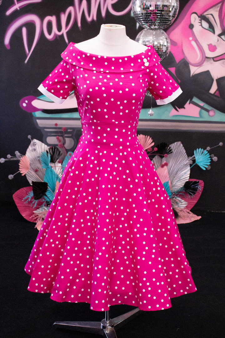 Darlene Pink Polka Dress