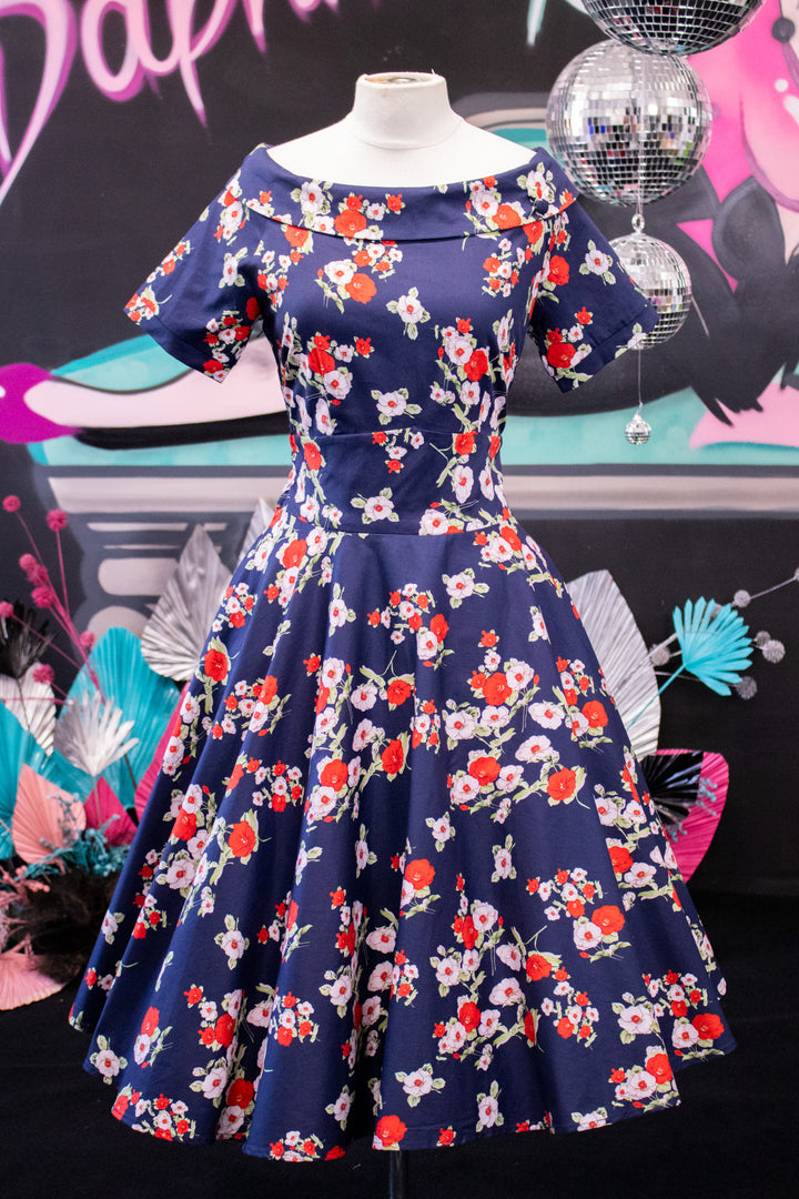 Darlene Retro Navy Floral