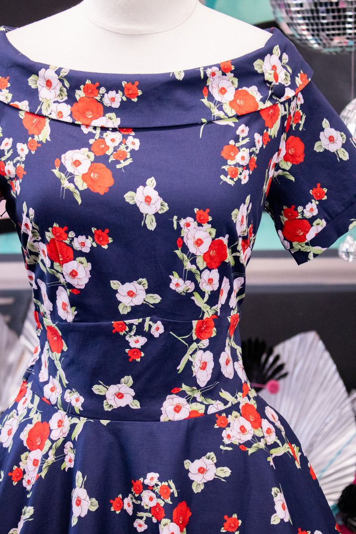 Darlene Retro Navy Floral