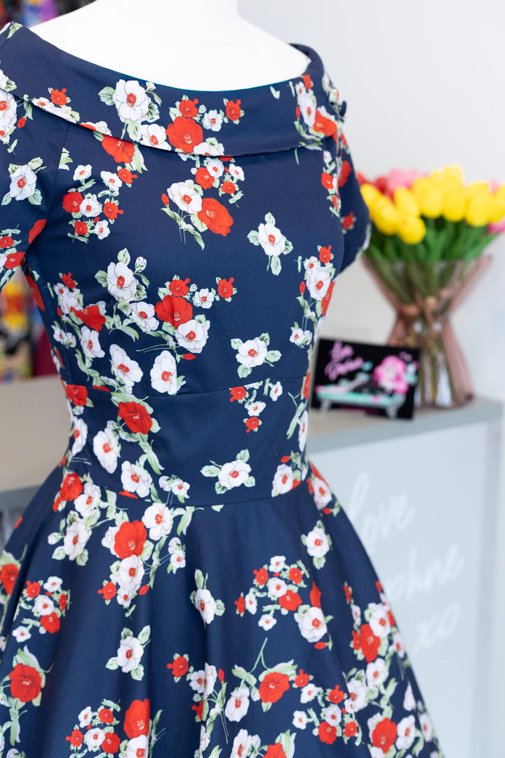 Darlene Retro Navy Floral