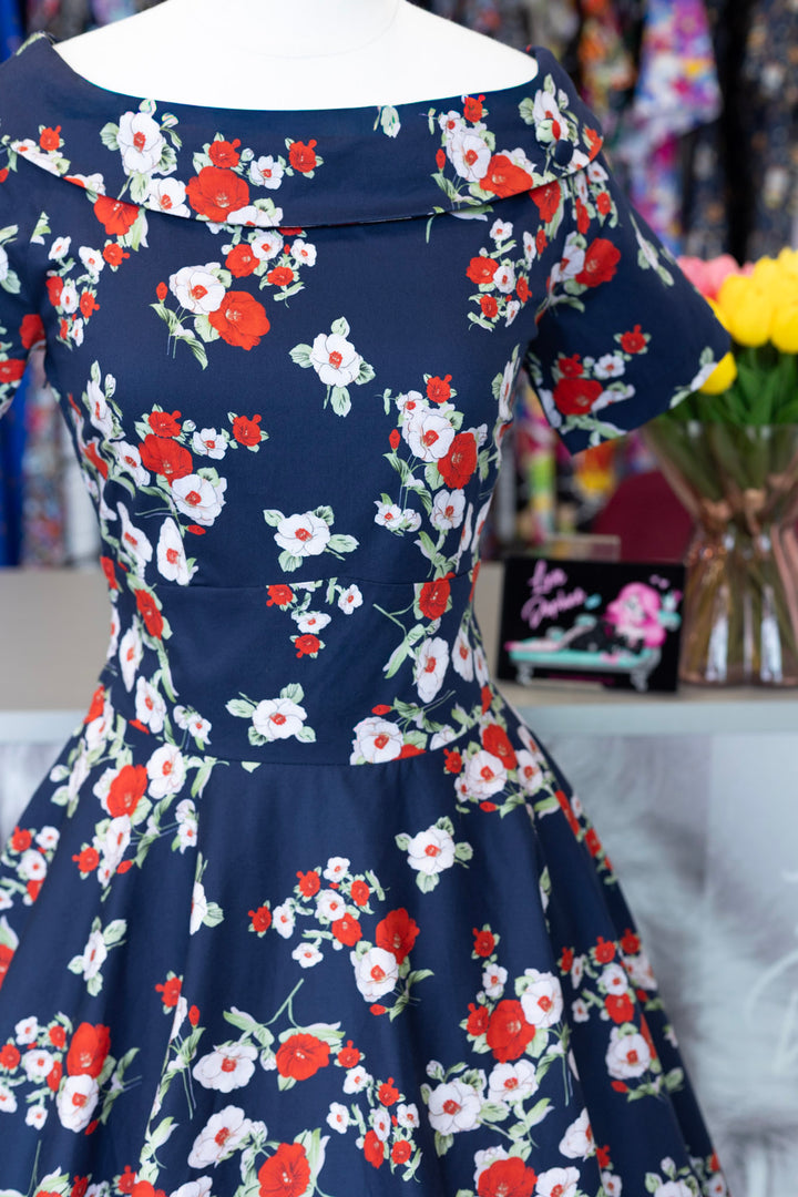 Darlene Retro Navy Floral