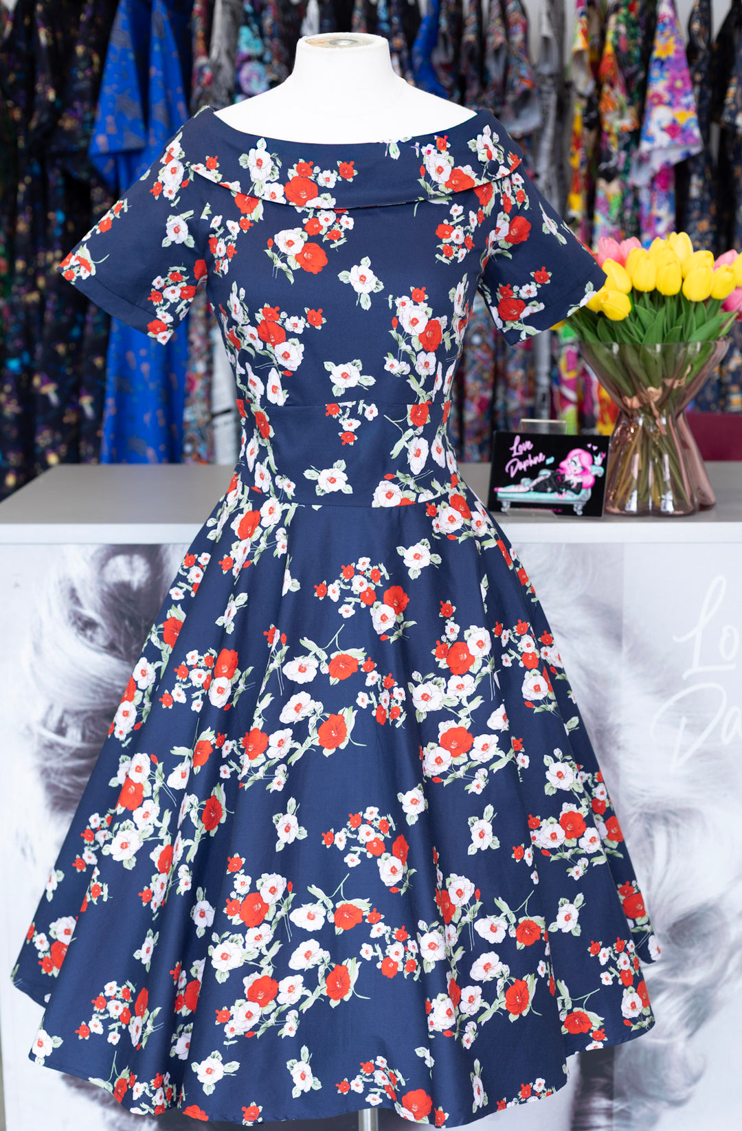 Darlene Retro Navy Floral