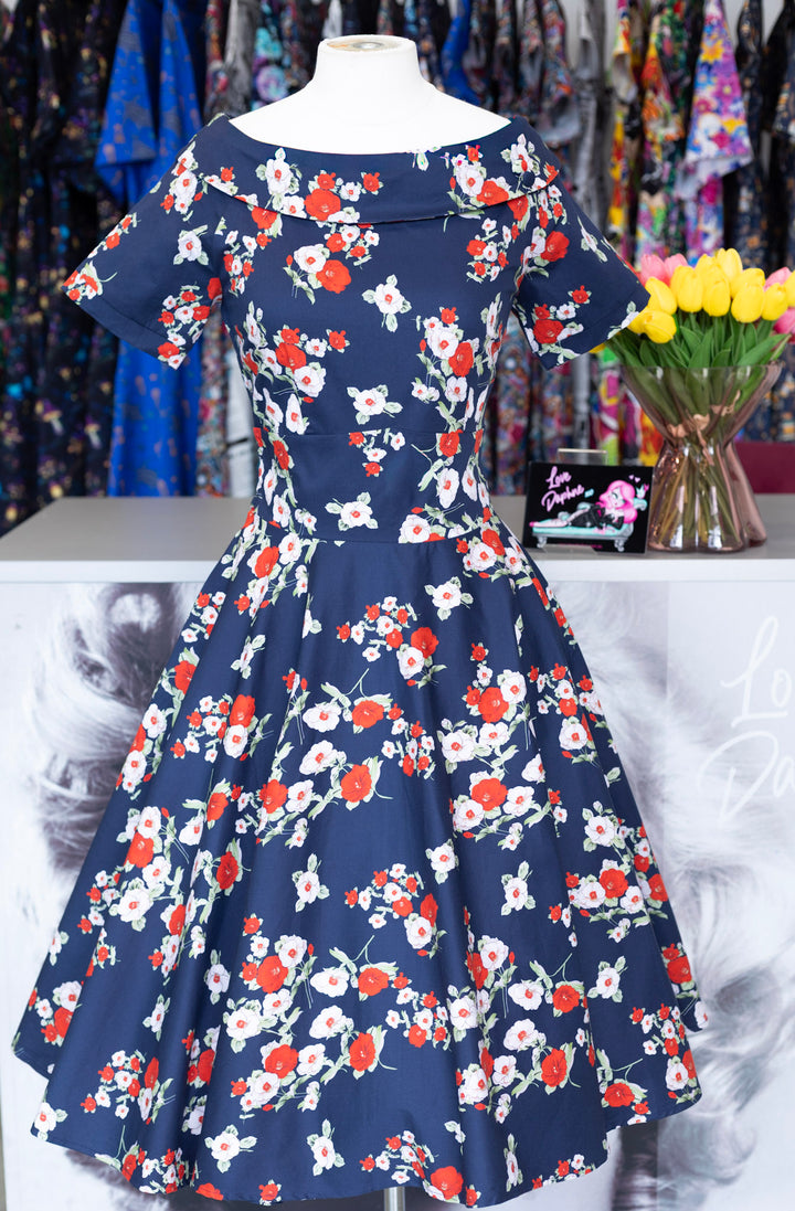 Darlene Retro Navy Floral