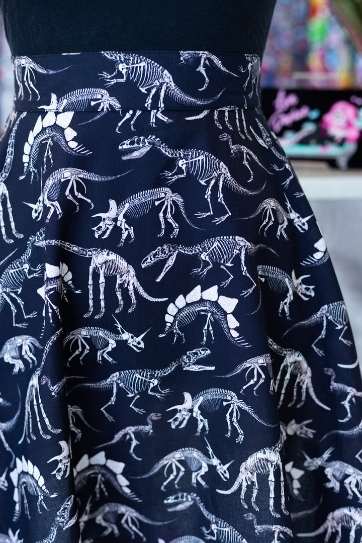 PREORDER - Dino Bones Skater Skirt - Estimated dispatch date 29th of September