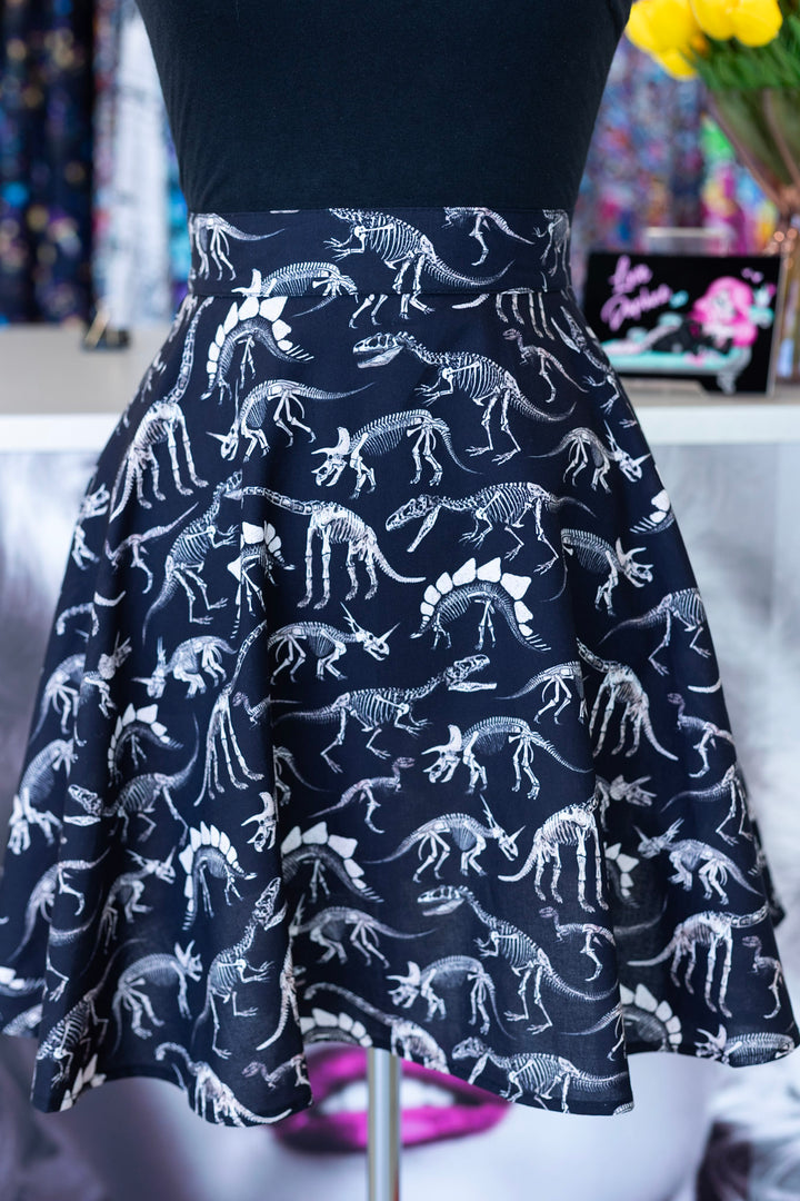PREORDER - Dino Bones Skater Skirt - Estimated dispatch date 29th of September